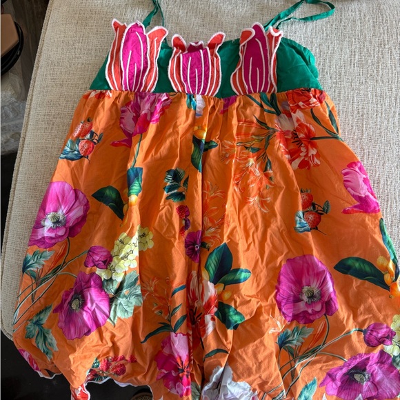 Anthropologie Celandine Tulip Babydoll Romper Small w/ removable straps - Picture 4 of 4